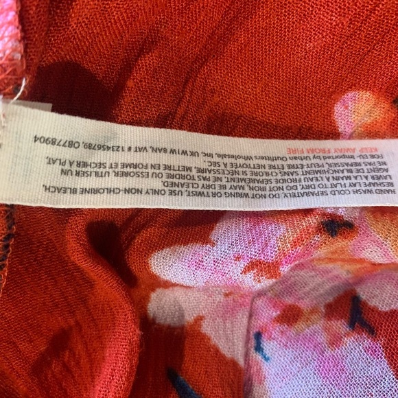 Free People Beau Red Floral Print Smocked Maxi Dress Size Small - Picture 10 of 10